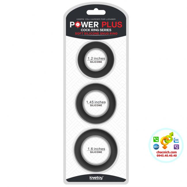Bộ 3 vòng thắt DV Cockrings Lovetoy Power Plus Soft Silicone Snug Ring LV443001